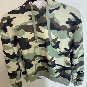 H&M Camo Crop Hoodie
